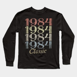 36th Birthday Gift 36 Years Old Retro Vintage 1984 Classic Long Sleeve T-Shirt